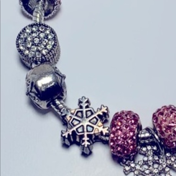 Silver Bracelet with Pink. & white Diamonds - Picture 8 of 8